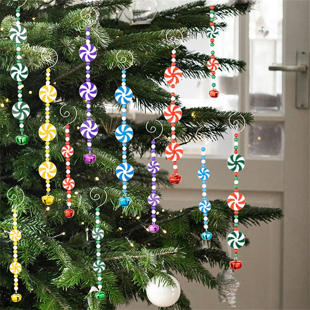 Christmas Decorations Curly Bell Candy Bar Red And Beads