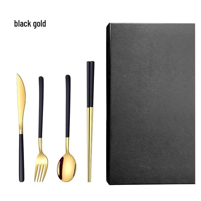 ZISIZ Gold Plated Stainless Steel Cutlery Gift Set