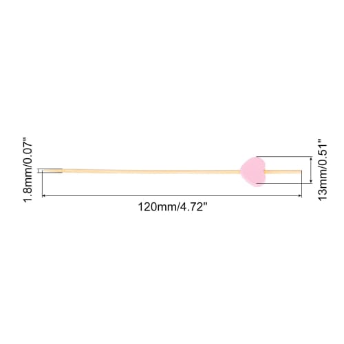 uxcell Cocktail Toothpicks, 120mm Bamboo Heart Shape Long Fruit Sticks for Decorating Cocktail Skewers, Drinks, Appetizers, and Fruit, Pink, 100 Piece