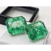 Emerald Green Colombian 17-18 Ct Emerald Cut Pair Certified Fabulous Gemstone