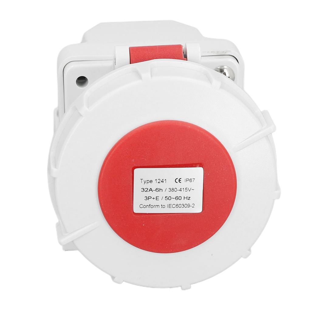 Industrial Plug Connector IP67 Waterproof 4 Pin 32A 3P E Surface Mounted Industrial Socket 380‑415V