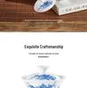 Chaozhou Blue and White Porcelain Gongfu Tea Set: Gaiwan, Mini Tea Cup, and Bowl