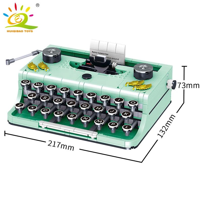 

Non-Toxic Simulation Retro Typewriter Micro Building Blocks Mini Moc Bricks Model Constrution Children Toys For Kids Aldult