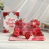 Valentine  Day 3D Romantic Rose Card Pop Up Card Surprise Gifts For Couples Party Prop Anniversary Wedding Flower Card Envelopes
