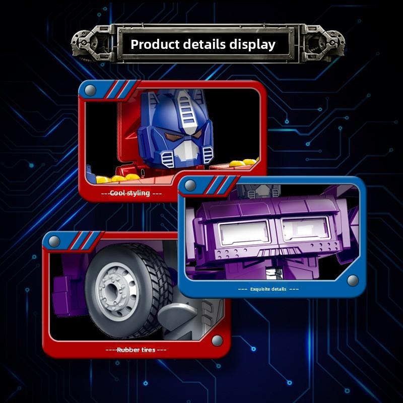 Kids Inertial Plastic Vehicle Withtransforming Robot Features Car Model Toy