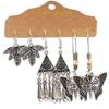 Antique Sliver-Plated Hollow Alloy Geometric Dangle Indian Earrings For Women Gypsy Zircon Boho Ethnic Leaf Bell Tassel Earring