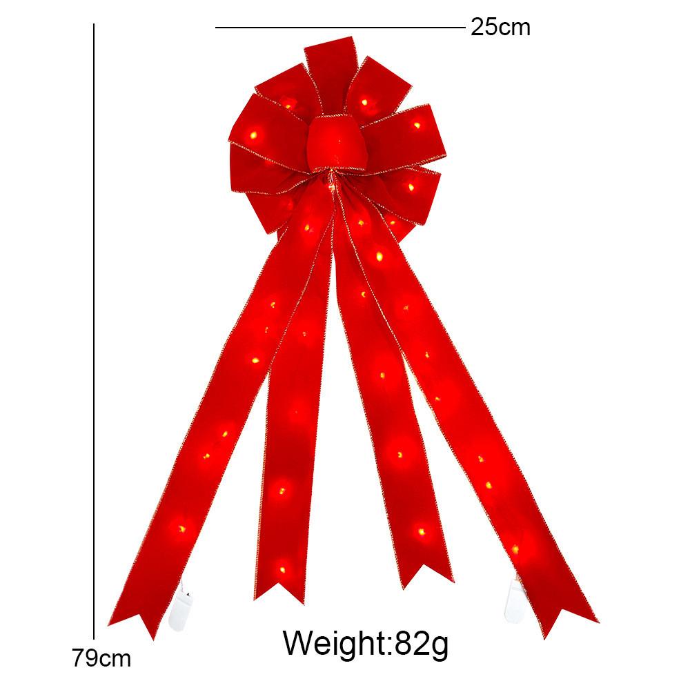 

Red Beautifully Crafted Glowing Bow Christmas Ornament For Decorations Holiday Illuminated Red Bow A