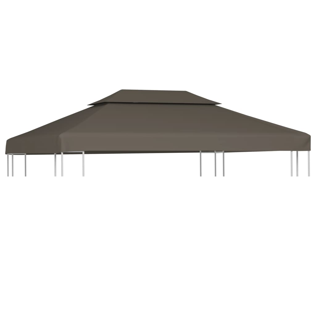 Pavillon Dachabdeckung mit Schornsteinöffnung 310 g m² 4x3 m Taupe