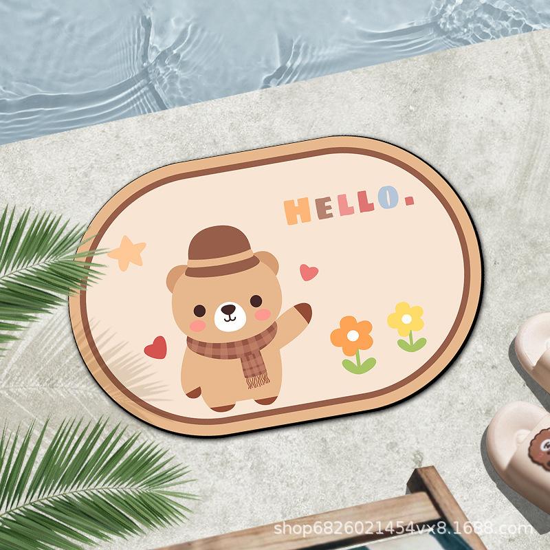 Bathroom Floor Mat Absorbent Toilet Floor Mat Non-slip Entry Door Mat Kitchen Door Toilet Mat Size