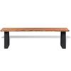 Banc en acacia - Marron / noir - 145 x 40 x 45 cm