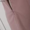 ZANZEA Women Elegant Square Collar Casual Short Sleeve Long Dress