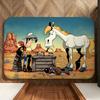 Cartoon L-Lucky L-Luke Floor Mat Soft Flannel Floor Mat  Suitable for Entryways, Living Rooms, Bedrooms, and Bathrooms