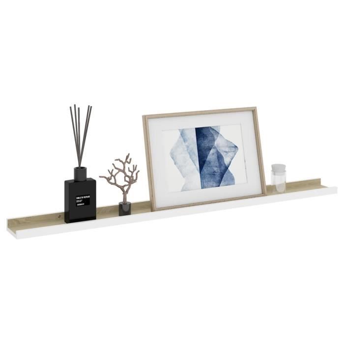 VidaXL Wall Shelves 2 Pcs White and Sonoma Oak 100x9x3 Cm