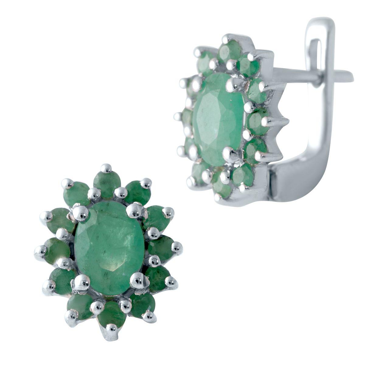 

Срібні сережки з натуральним смарагдом 2.297ct (2043393) смарагдовий