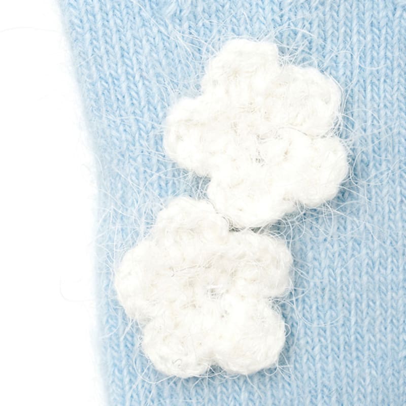 LOTS YOU lotsyou_Holiday Flower Knit Gloves Sky blue