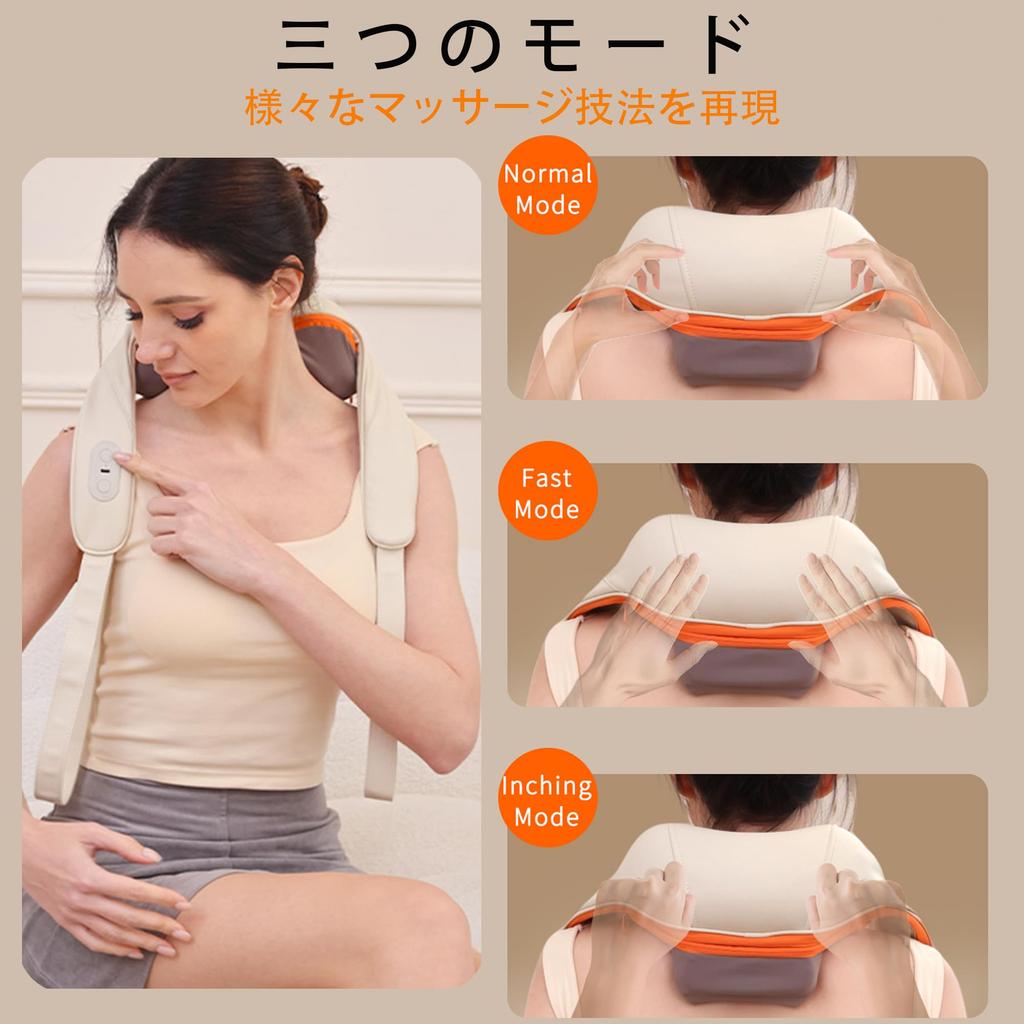 Neck Shoulder Stiffness 4D 3D Kneading Heating Shoulder Blade USB Lightweight and Great Gift for Respect for the Aged Day or Birthday Massager,
