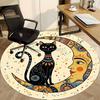 1PC Moon Cat Office Round Area Rug, Indoor Mat Suitable For Office, Under Office Chairs Bedroom Living Room Home Decor, Room DecoT1223061