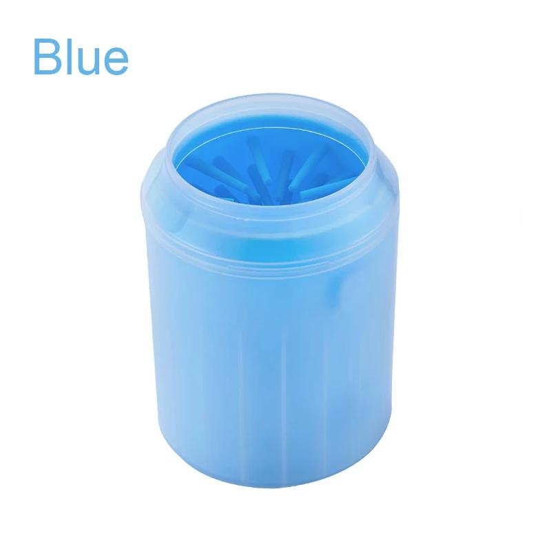 Pet Paw Cleaner Soft Silicone Material Pet Foot Wash Cup Cat and Dog Foot Cleaner Portable Massage Pet Paw Cleaning Supplies S синий