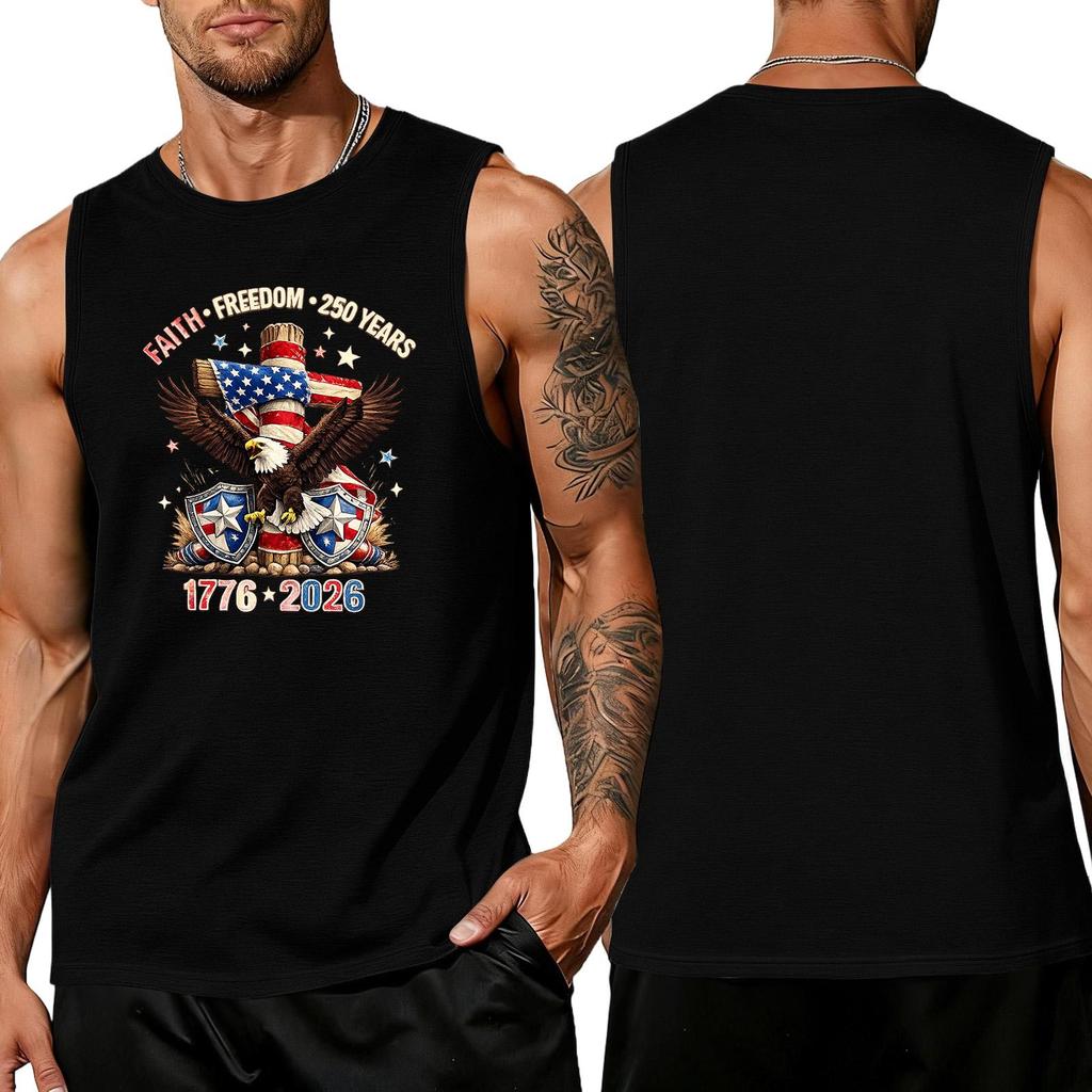 Men's loose and casual print sleeveless shirt