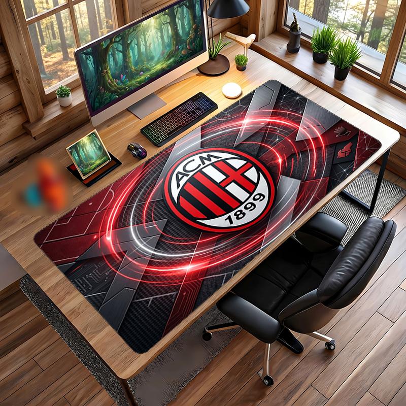 AC Mailand Bedrucktes Großes Mauspads, Rutschfeste Weiche Gummi Gaming Schreibtischmatte für Büro Laptop Computer Dekor