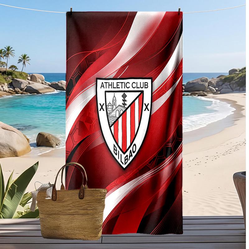 Toalla de Playa con Estampado de Fútbol del Athletic Bilbao, Toalla Grande Suave de Secado Rápido para Playa, Camping, Natación
