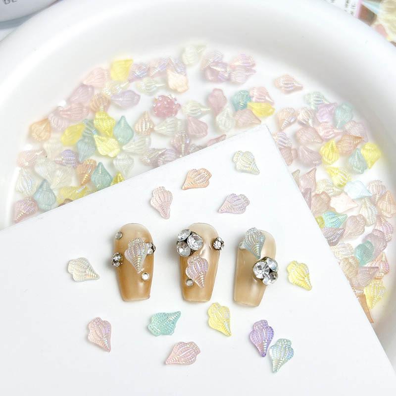 New Aurora Nail Art Accessories Tiny Conch 3D Small Ice Transparent Nail Decorations Mixed Rhinestones Phone Accessories