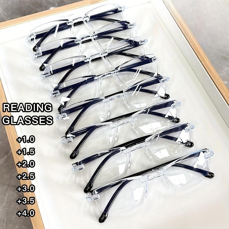 

8 штук Мужские очки для чтения Легкие Y2k Очки с острыми краями для дальнозоркости Унисекс Увеличительные очки для чтения 3.5