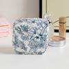 Quilted Cotton Sanitary Napkins Bag Travel Organizer Portable Storage Pouch Multipurpose Printed Floral Storage Bag Eerphones