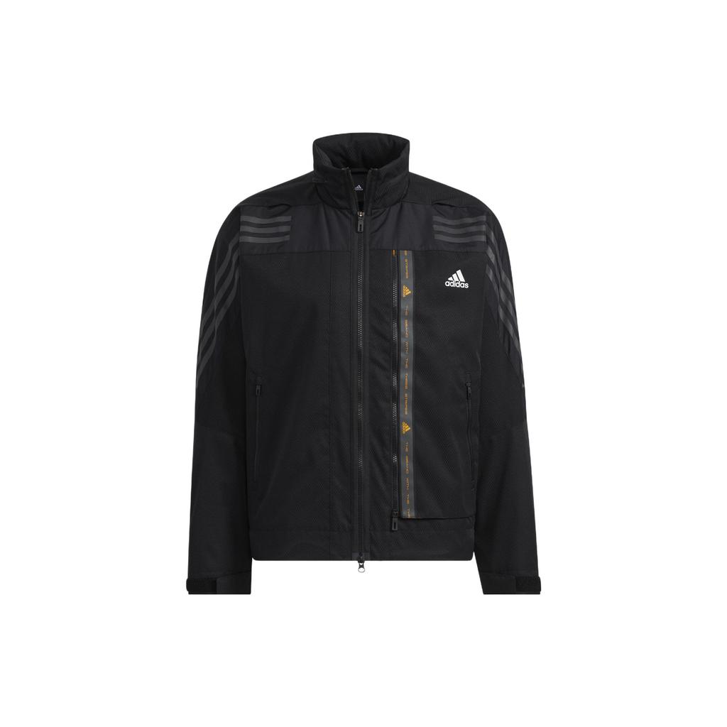 Adidas TH 99 Pro pruhovaná ležérní sportovní bunda s kapucí Pánské svrchní oblečení Černá HE9909