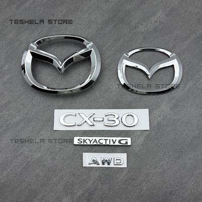 3D Car Emblem Sticker Badge For MAZDA CX-30 Logo AWD SKAYCTIVG Accessories CX30 Front and RearTrunk Styling Badge G1