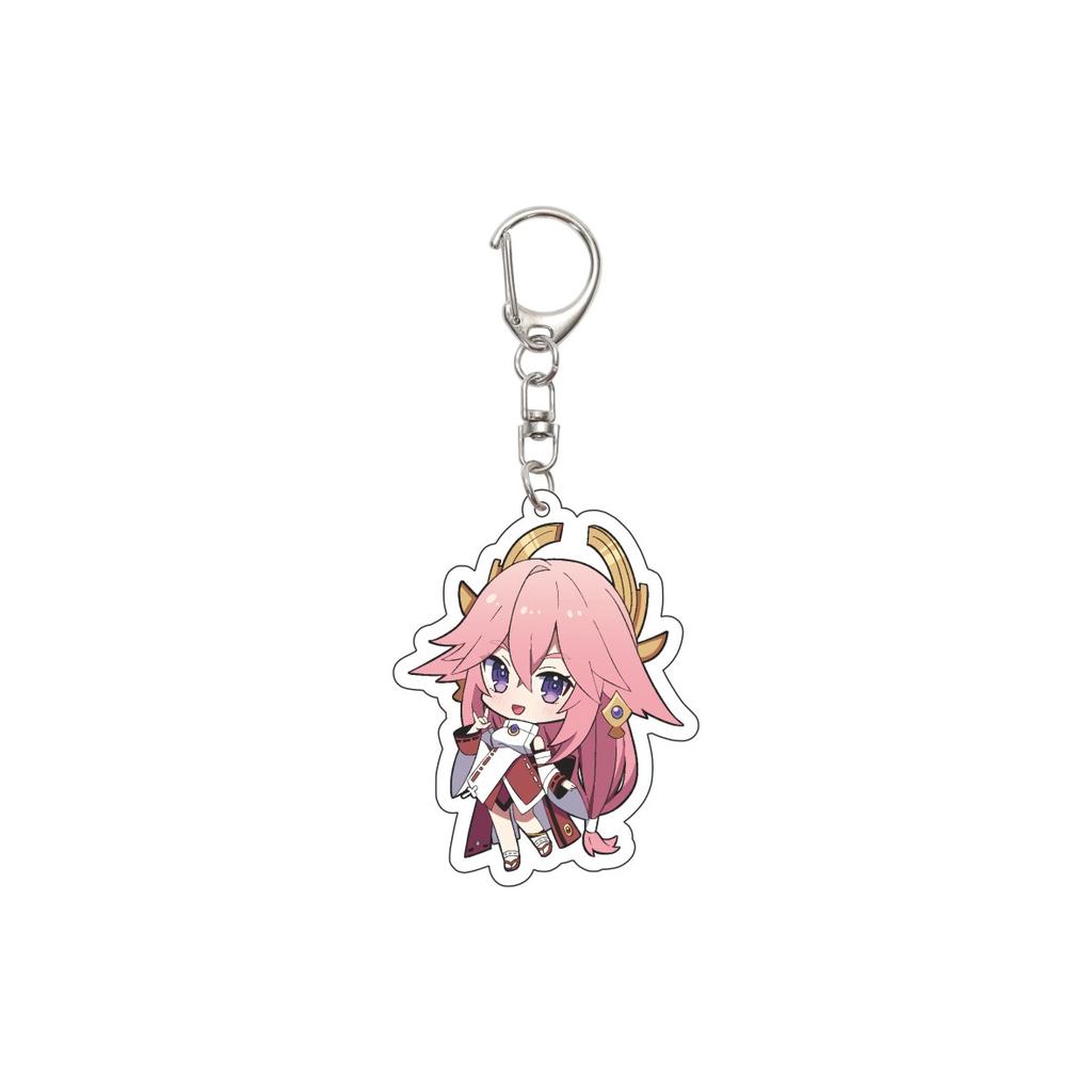 55MM Anime Genshin Impact Keychain Yae Miko Key Chain Acrylic Model Plate Christmas Gifts