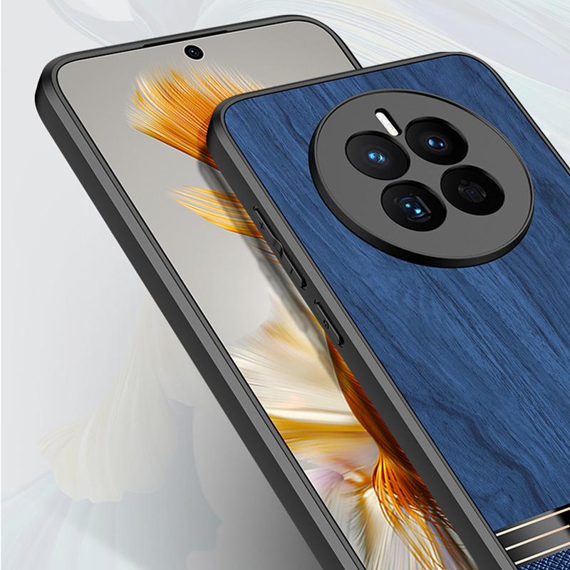 Custodia per telefono con texture ad albero simulata per Huawei Mate 60 Pro, protezione per obiettivo della fotocamera per HUAWEI Mate 50 30 40 60 Pro Plus, morbida custodia in silicone