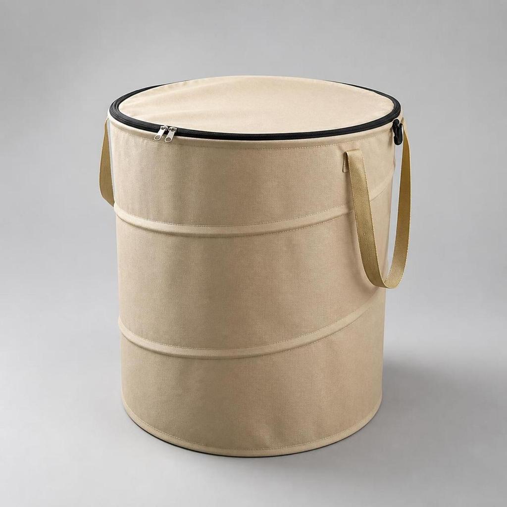 Portable Collapsible Yard Bin with Lid Heavy-Duty Foldable Trash Compact