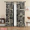 2PCS Digital Printed Curtains, Tribal Totem Symbol Primitive Ancient, Modern Home Decor Style for Living Room Bedroom Decor