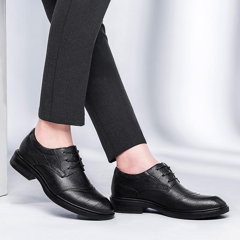 100% Genuine Leather Shoes Men Autumn Winter Warm Plush Business Office Mens Oxfords Cow Leather Luxury Casual Dress Shoes Man