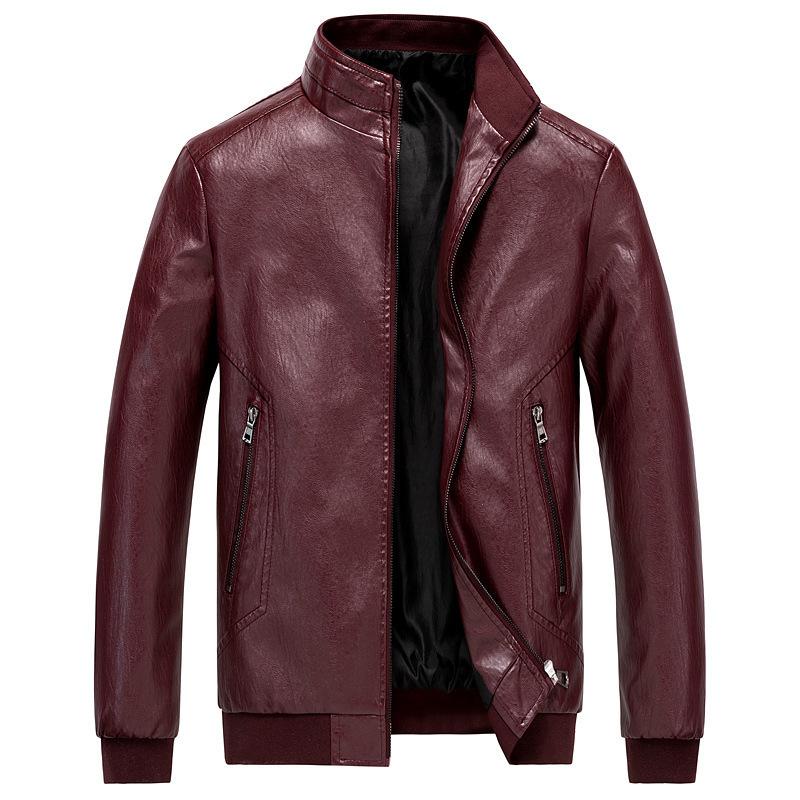 Men's large size autumn and winter agent PU leather jacket WISH trend explosion