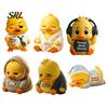 Yellow Duck Statue for Desk Emotional Support Figurine, Resin Ornament, Cute Animal Table Decor Home Office Ornament