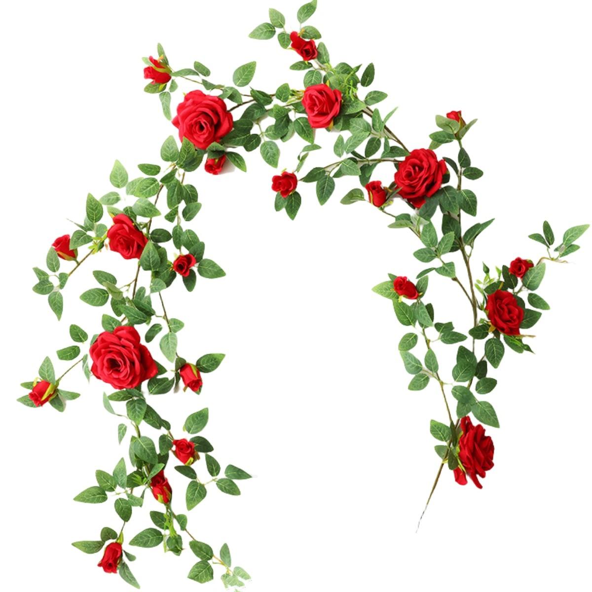 

Длина 180 см Искусственная гирлянда из роз Подвесное растение Цветочные лианы красный