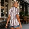 Women Casual Polo Shirt Short Sleeve Loose Fit Button Up Neck Lightweight Comfortable Top for Everyday Wear