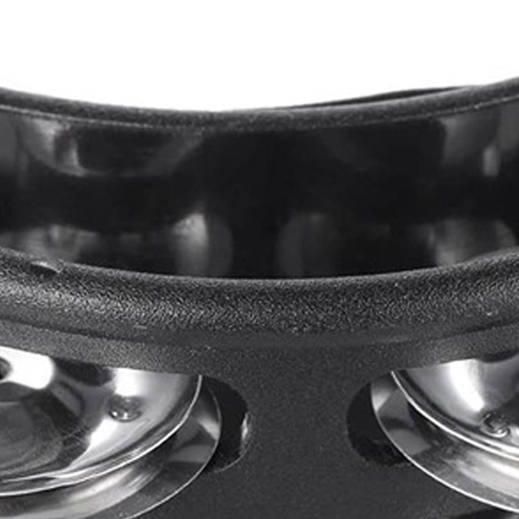 Foot Tambourine ABS Metal 4 Pair Jingle Bell Nylon Strap Black Foot Drum for Adult Kids