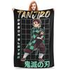 1PC Demon Slayers Infinity Castle Sanemi Shinazugawa Art  Winter Blankets for Adults Bedding Home Interior Sofa Knee