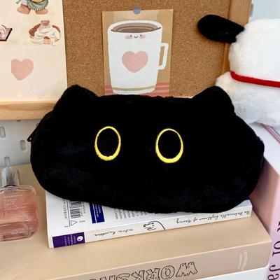 Plush Pencil Case Black Cat Pen Box High Quality Pen Bag  Back To School Gift