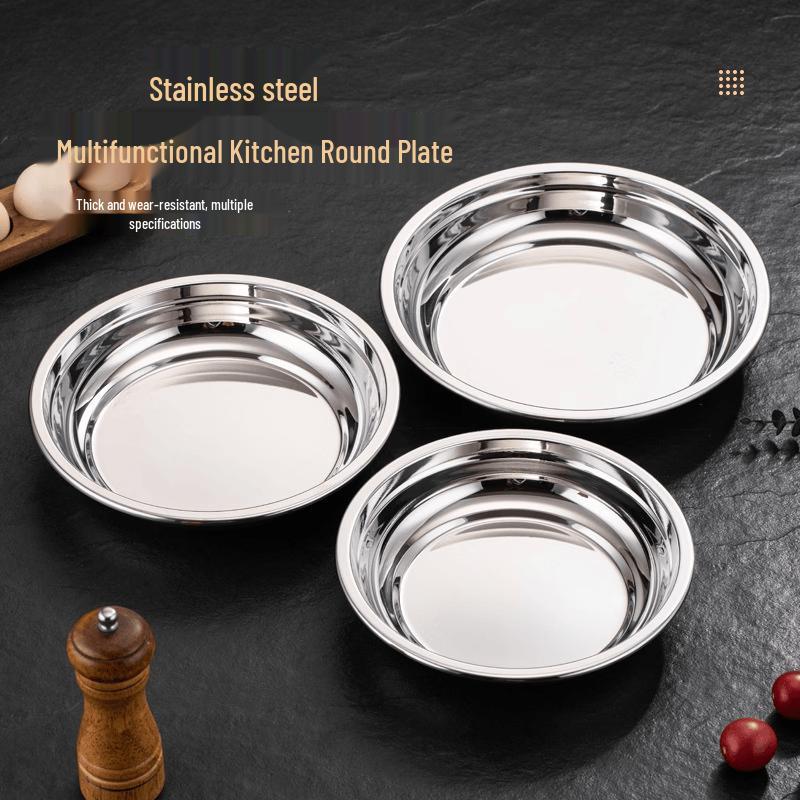 Stainless Steel Five-Compartment Square Serving Plate