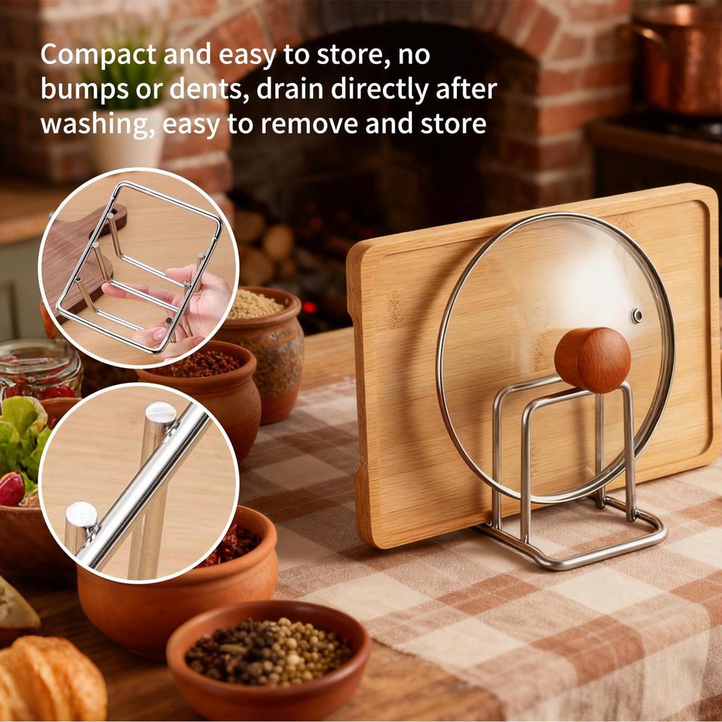 Cutting Board Holder Stainless Steel Kitchen Gadget Pot Lid Organizer for Cabinet for Countertops Counter Pantry Cupboard Dishes