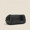1PC Light Luxury Texture Crocodile Pattern Handbag Women's Black Wide Shoulder Strap Casual Messenger Bag Fashionable and Popular Shoulder Pillow Bag