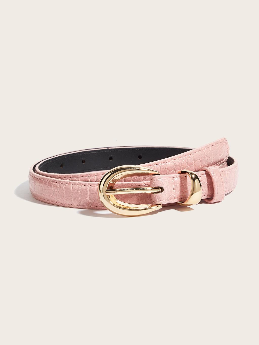 

Fashion Women Pu Leather Belt With Fish Tail Design For Casual Daily Wear рожевий