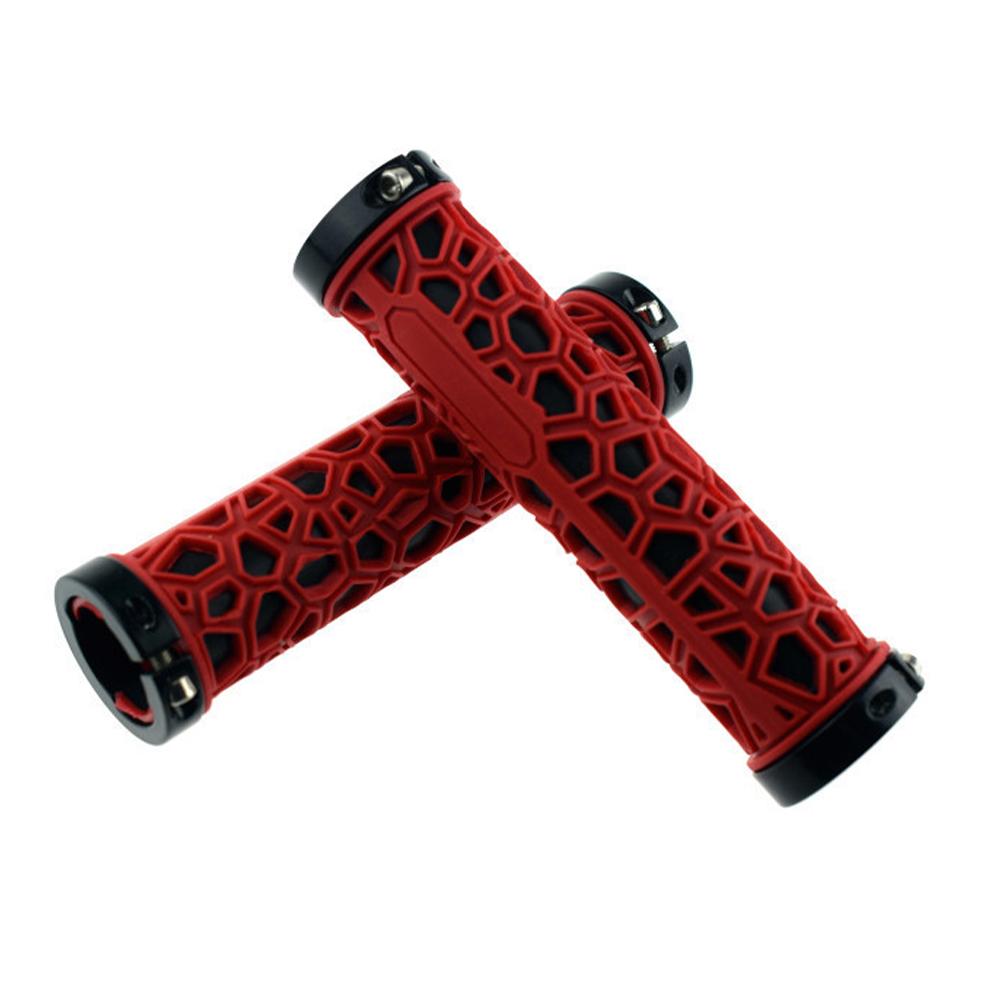 1 Pair Rubber Bicycle Handlebar Grips Shockproof Ergonomic Design Double-sided Mountain Bike Handlebar Covers