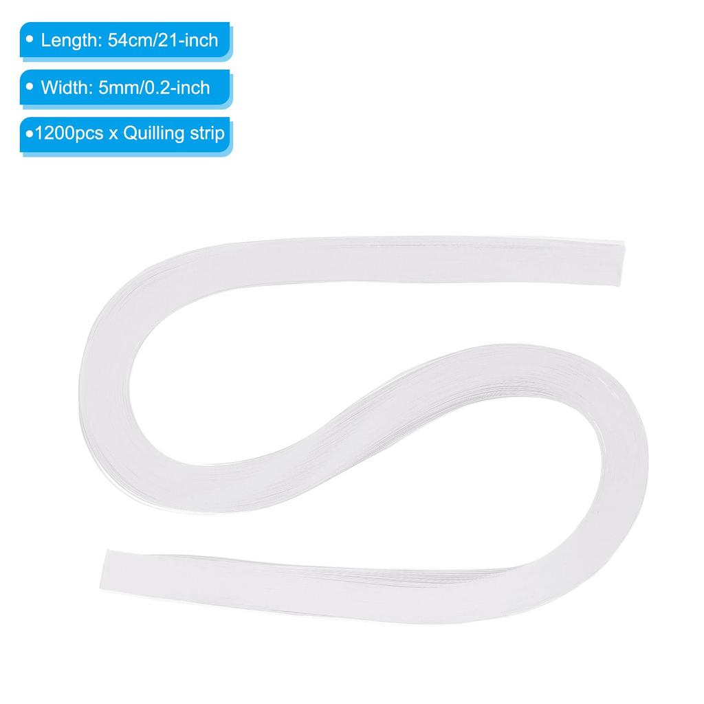 PATIKIL 1200pcs Quilling Strip Paper Origami Paper Quilling Strip Art DIY Handmade Christmas White 3/16"(5mm) 21"(54cm)