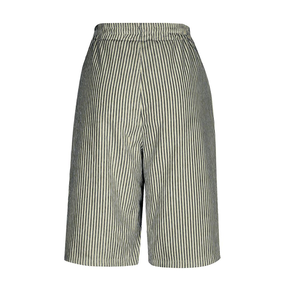 Women's Casual Comfortable Striped Button Pocket Summer Shorts