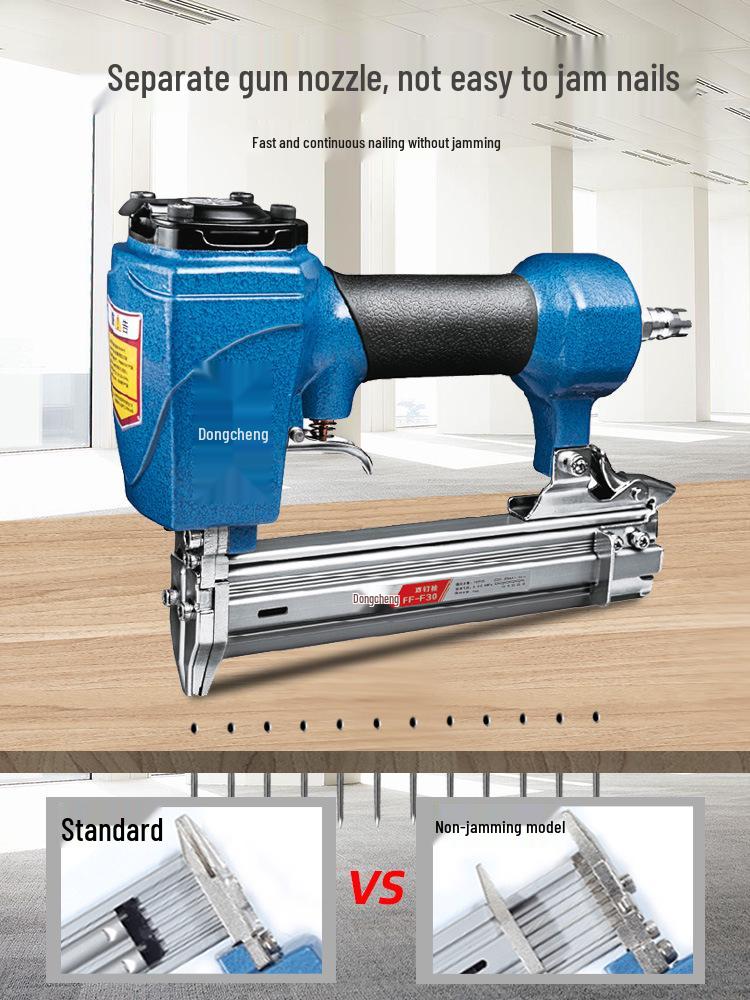 Dongcheng Pneumatic Nail Gun - F30 Woodworking Mosquito, Steel, and T50 Strip Nailer Stapler